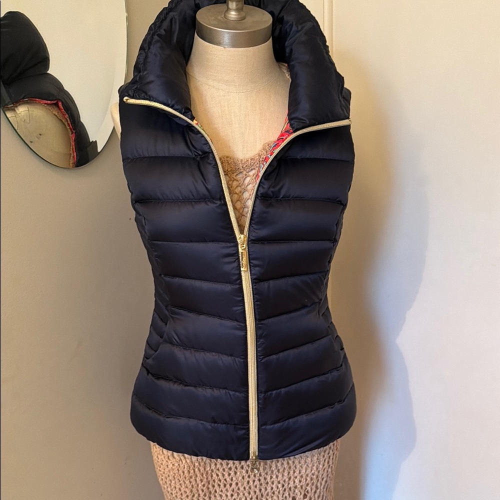 Lilly Pulitzer Dark Blue Puffer Vest